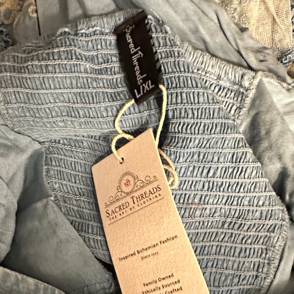 X/L.     NWT.   Sacred Threads Light Blue Embroidered Dress.    CL/GR09 - Picture 3 of 7